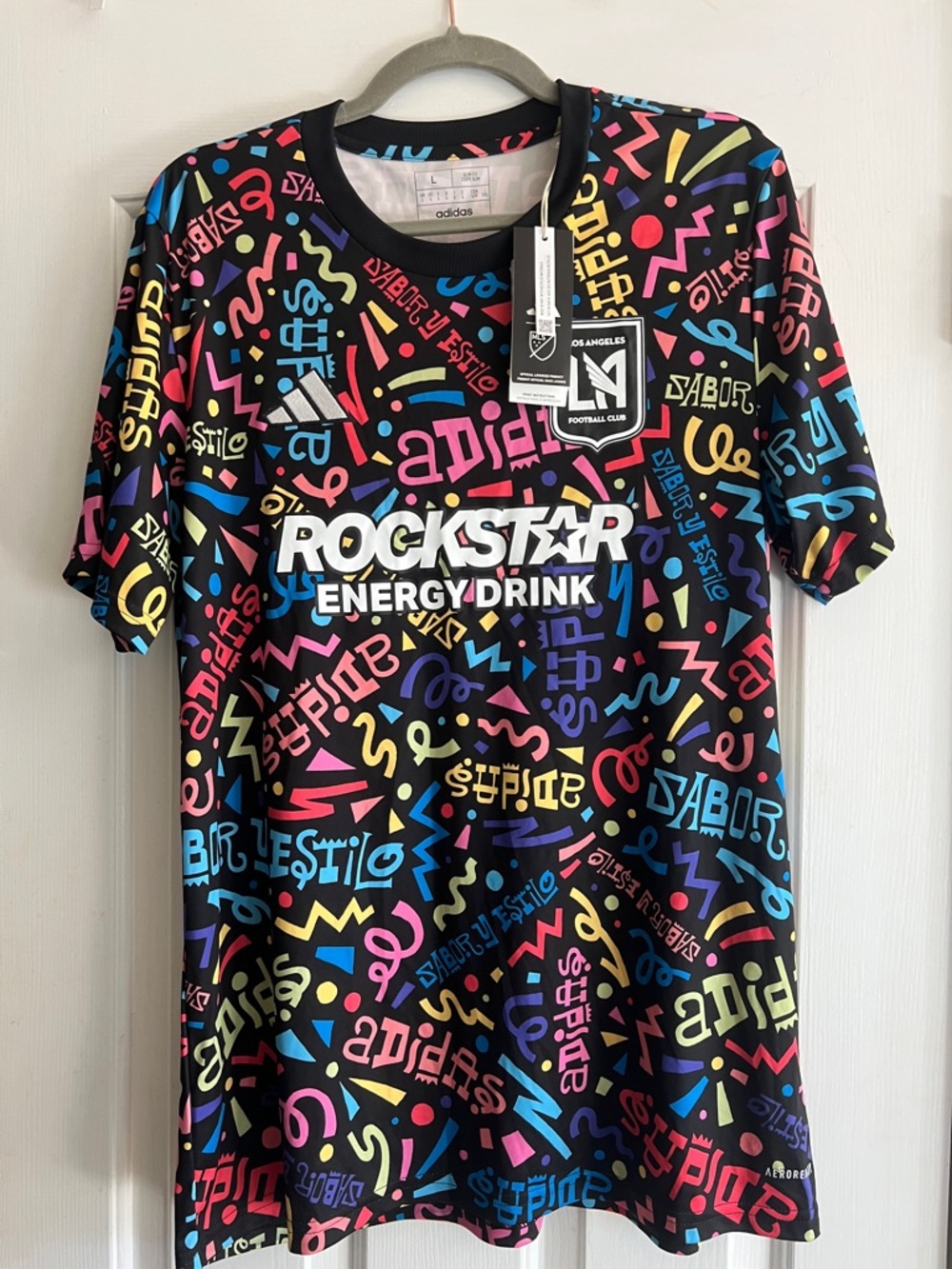 Adidas Mens MLS LAFC 2023 Hispanic Heritage Jersey Sz L Los Angeles NWT